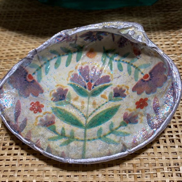 Floral Designed Decoupage Trinket Dish - Picture 3 of 9